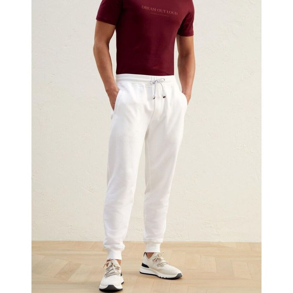 Brunello Cucinelli White Cotton Casual Men's Pants